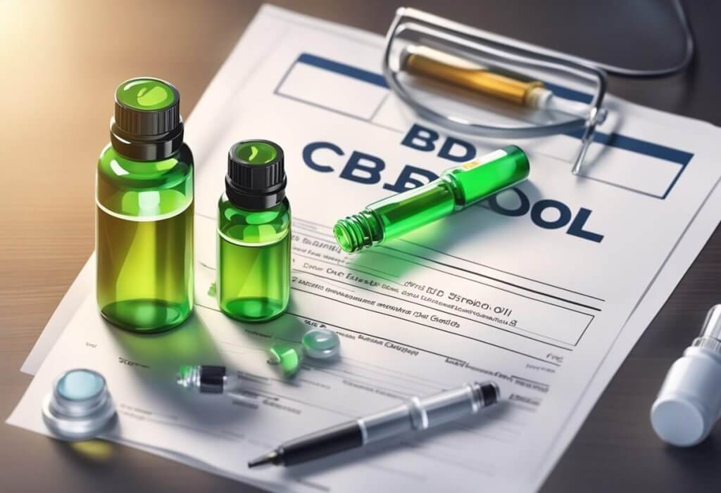 CBD bottle next to a reduced stack of steroid pills