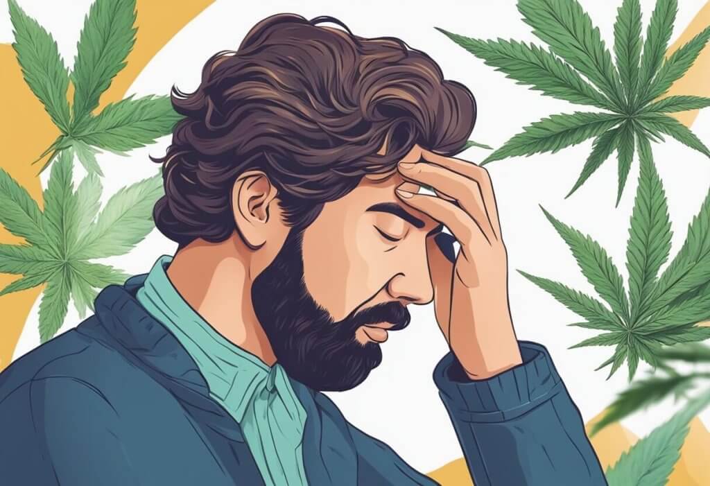 A person with a migraine finds relief using CBD oil