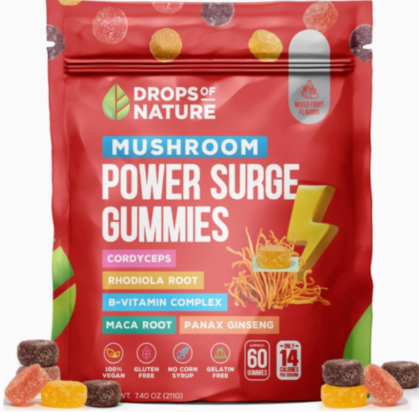 Mushroom Power Surge Gummies Front